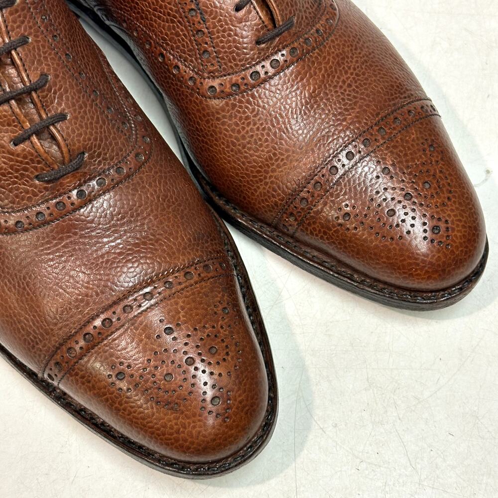 NEW HEELS Tricker's Brown Scotch Grain Oxford Bal Bench Made in England US 10 D - Picture 8 of 12